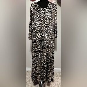 Kate & Mallory Animal Print Long Sleeve Dress Sz 1x